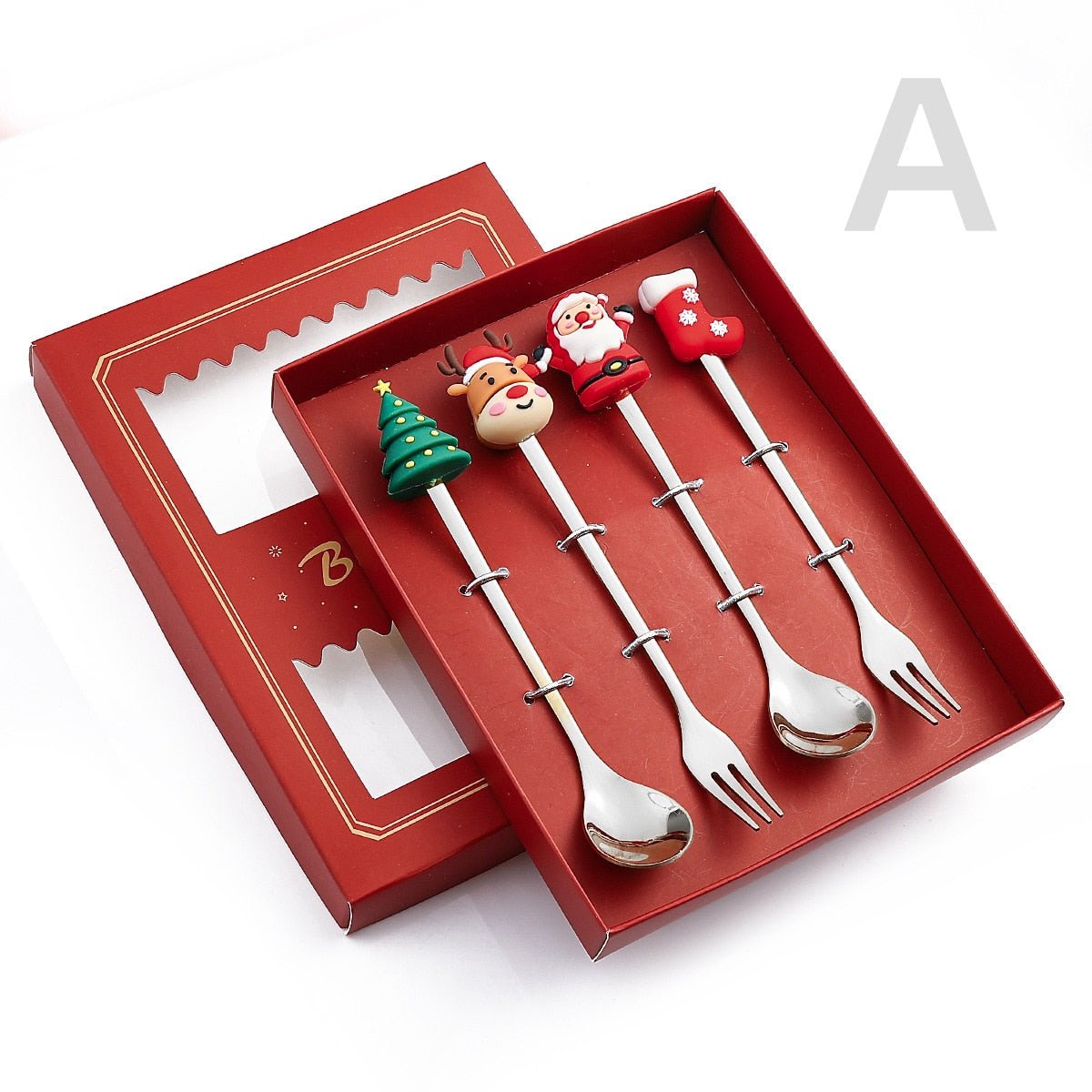 #NATAL Kit Talheres Tema Natal - Kits com 2, 4 ou 6 Peças - Mãe Compra De Mãe