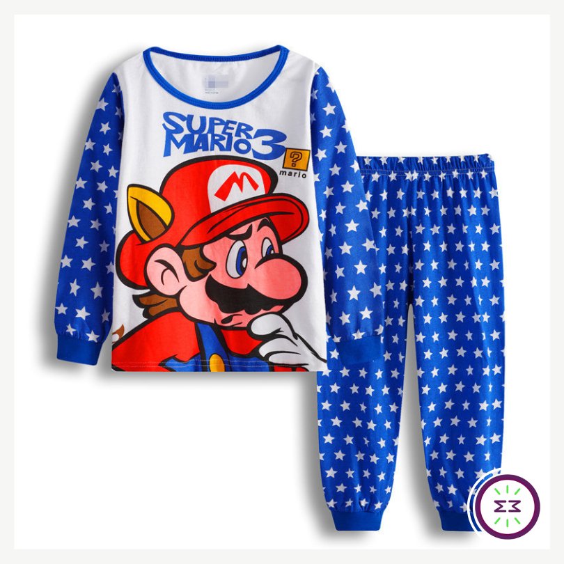 Pijama Infantil Manga Longa Super Mario Bros - Mãe Compra De Mãe