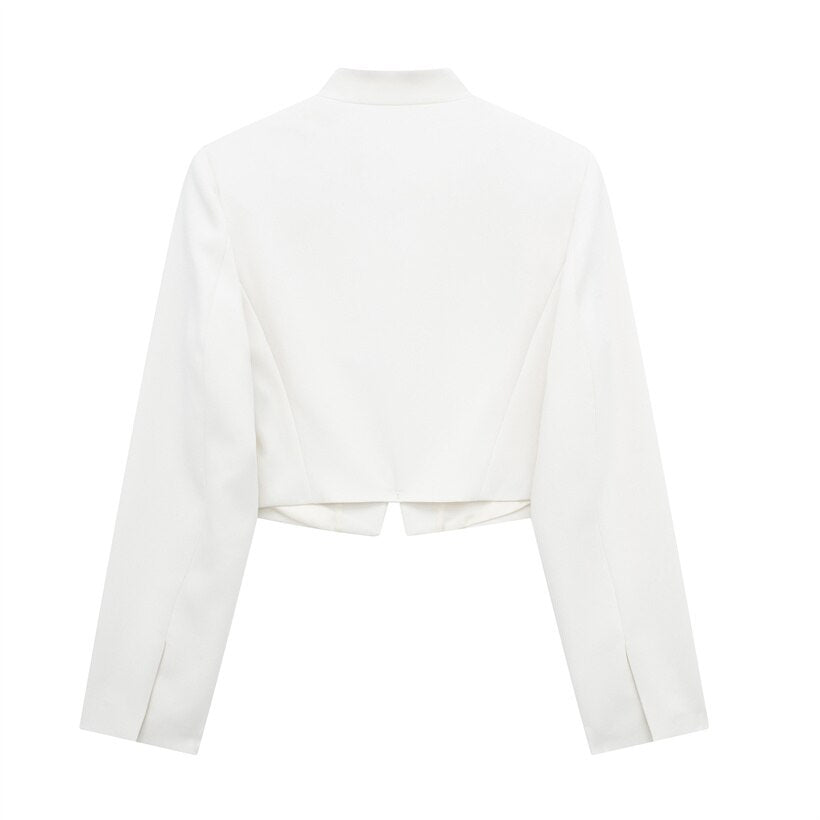 #SALE Blazer Feminino Cropped Off-White - Mãe Compra De Mãe