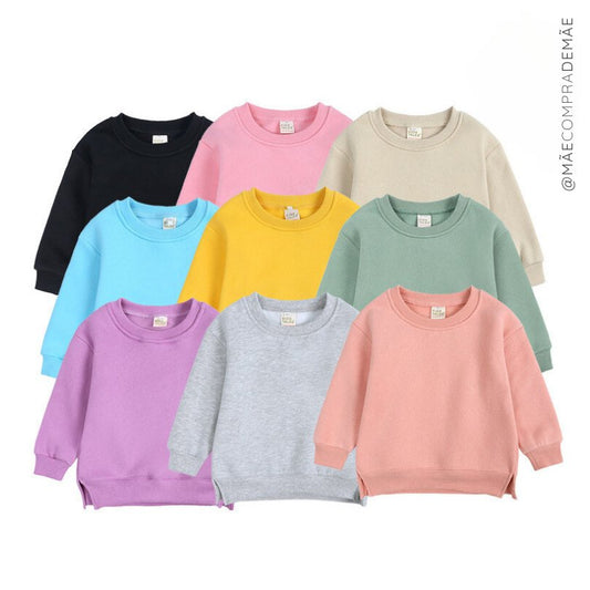 #SALE Blusa Moletom Fleece Basics #Unissex Tam: 6M-7 anos - Mãe Compra De Mãe