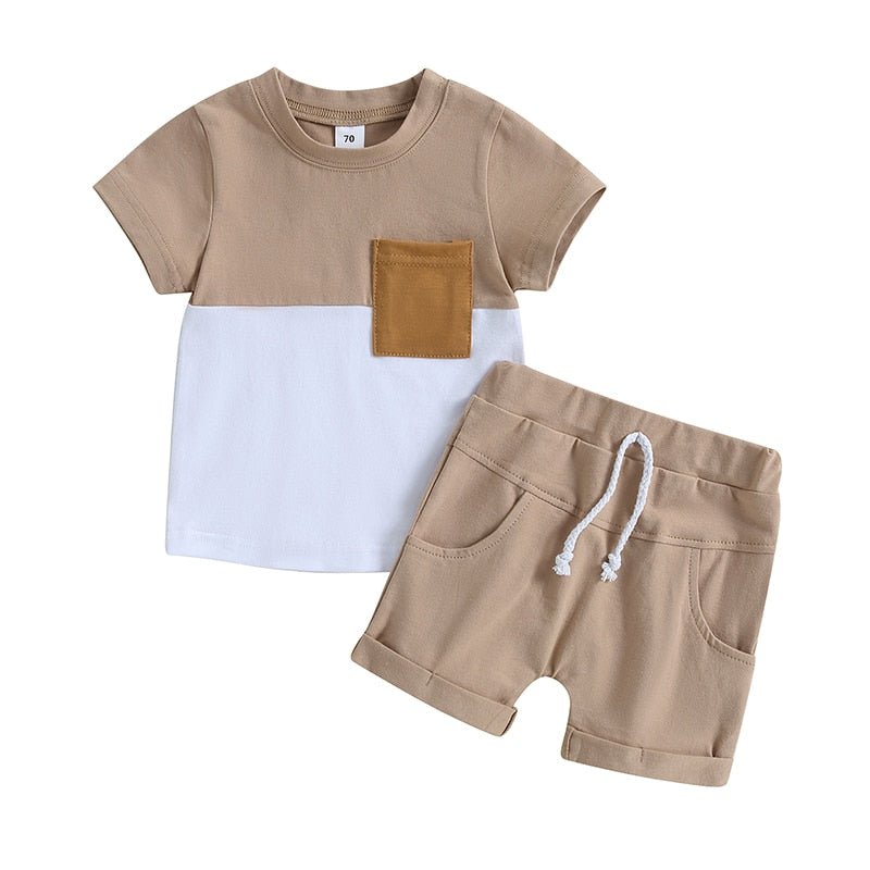 #SALE Cj. 2 Peças Camiseta e Shorts Bicolor - Tam 6M a 3 Anos