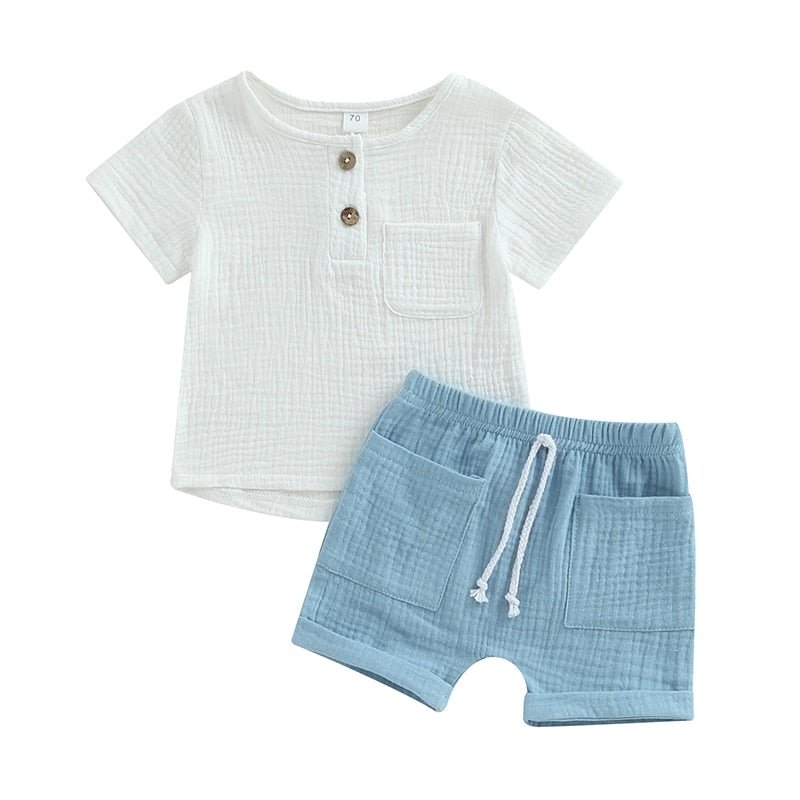 #SALE Cj. 2pcs Camiseta + Shorts Búzios | Tam: 0-3 anos #Bebês #Toddlers com Frete Grátis para todo Brasil | por Apenas R$ 79.90! Compre Agora em Mãe Compra De Mãe