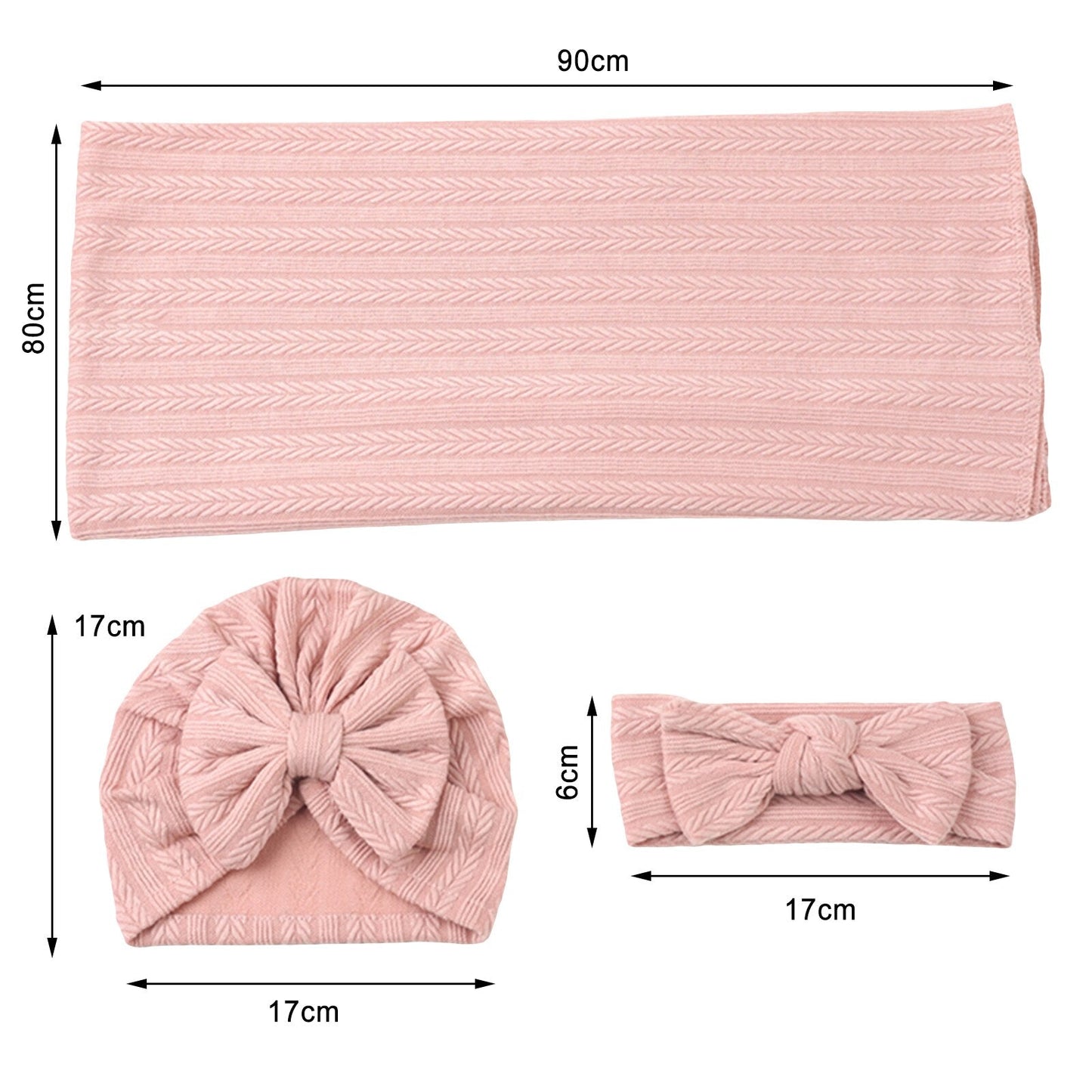 #SALE Kit 3pçs Manta #Swaddle + Turbante + Fita 100% Algodão