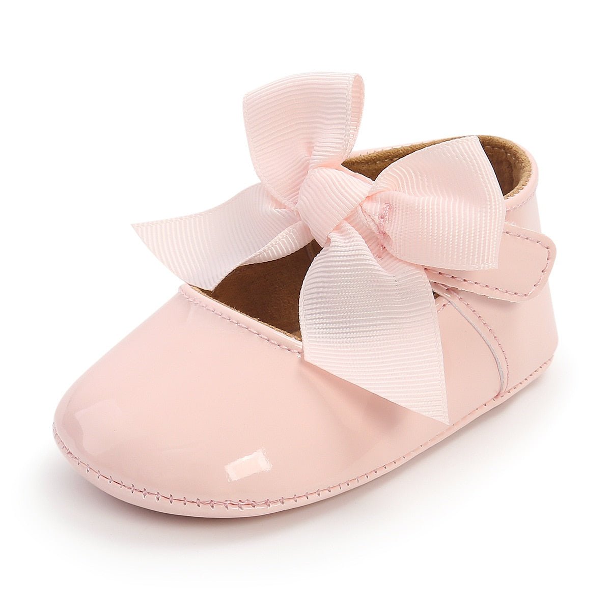 Sapatinhos de Bebê Verniz #Meninas Antiderrapante | Tam: 0-18 meses - Mãe Compra De Mãe