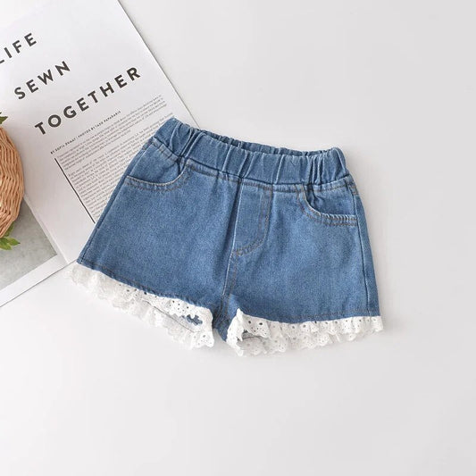 Shorts Jeans Infantil Feminino Tam: 18M-8 anos #Primavera Verão - Mãe Compra De Mãe