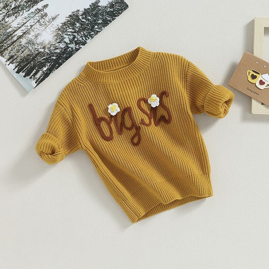 Suéter Infantil Tricot #BigSis ter Tam: 6m-6anos - Mãe Compra De Mãe