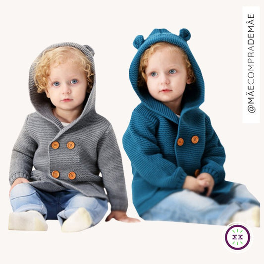 Suéter Infantil Tricot Capuz Yellowstone Tam: 6-24 meses #Bebê #Toddlers #Unissex - Mãe Compra De Mãe