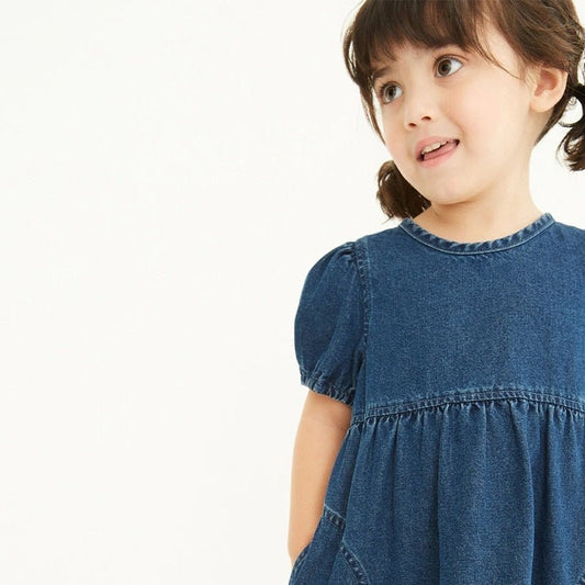 Tam: 18m-8 anos | Vestido Jeans Infantil - Mãe Compra De Mãe