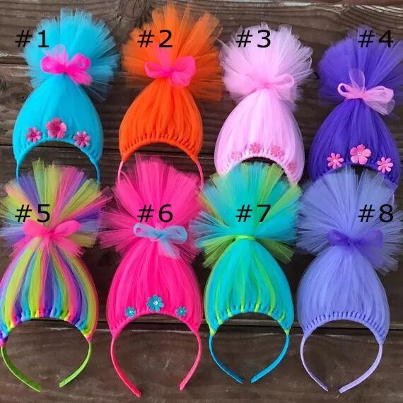 Tiara Peruca #Trolls em 8 Cores #Fantasia #TemaAniversário #Lembrancinha #Carnaval - Mãe Compra De Mãe