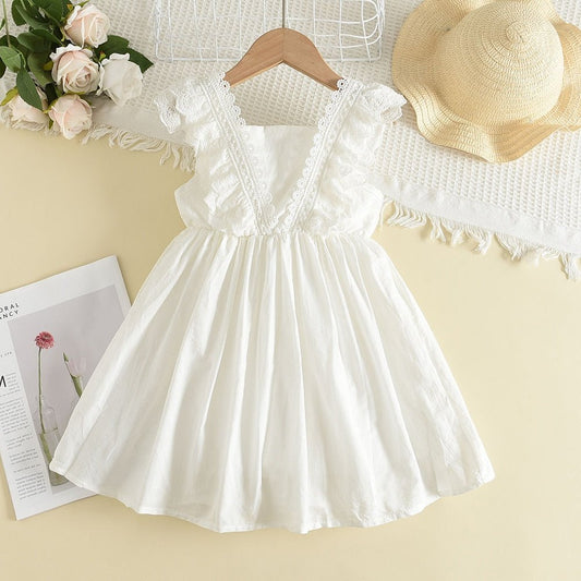 Vestido Branco de Renda Princesa #Verão Tam 18m - 7 anos - Mãe Compra De Mãe