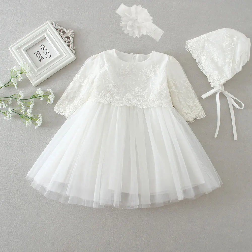 Vestido Branco Infantil para Batizado Vários Modelos - Tam RN a 24 Meses - Mãe Compra De Mãe