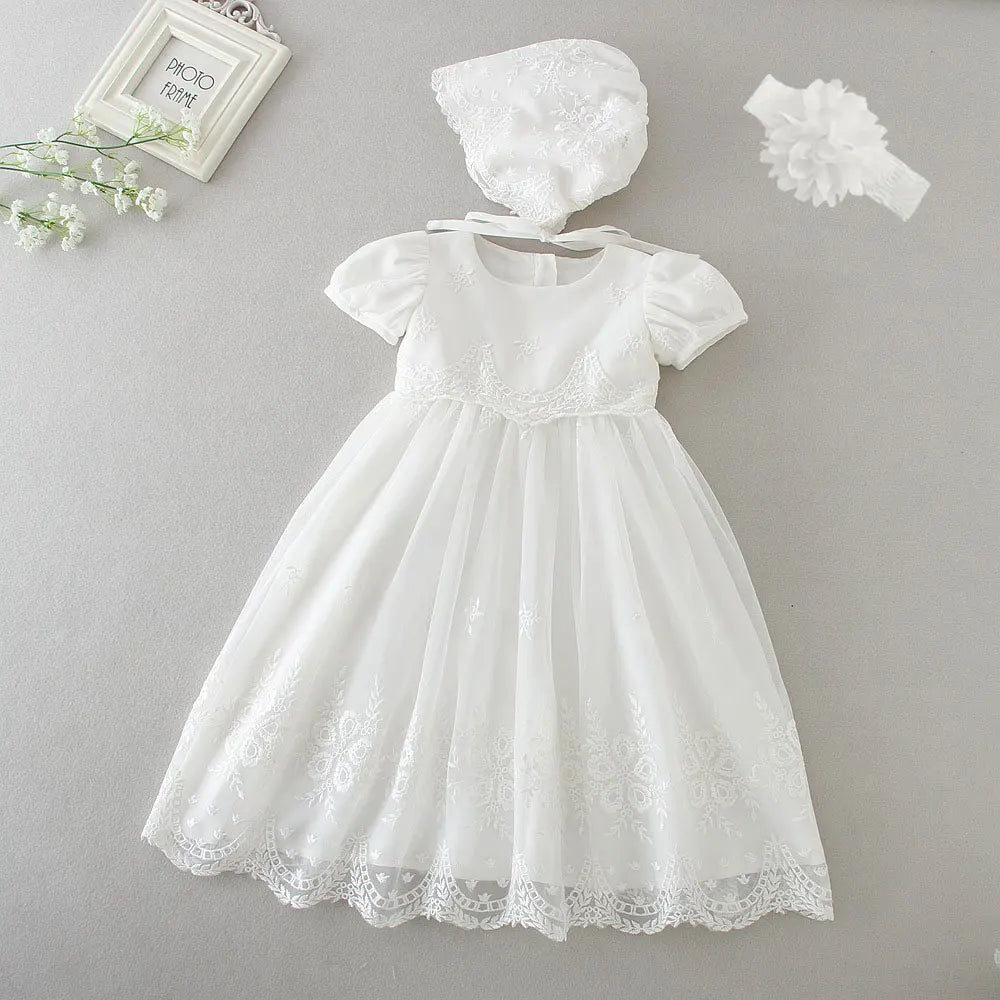 Vestido Branco Infantil para Batizado Vários Modelos - Tam RN a 24 Meses - Mãe Compra De Mãe