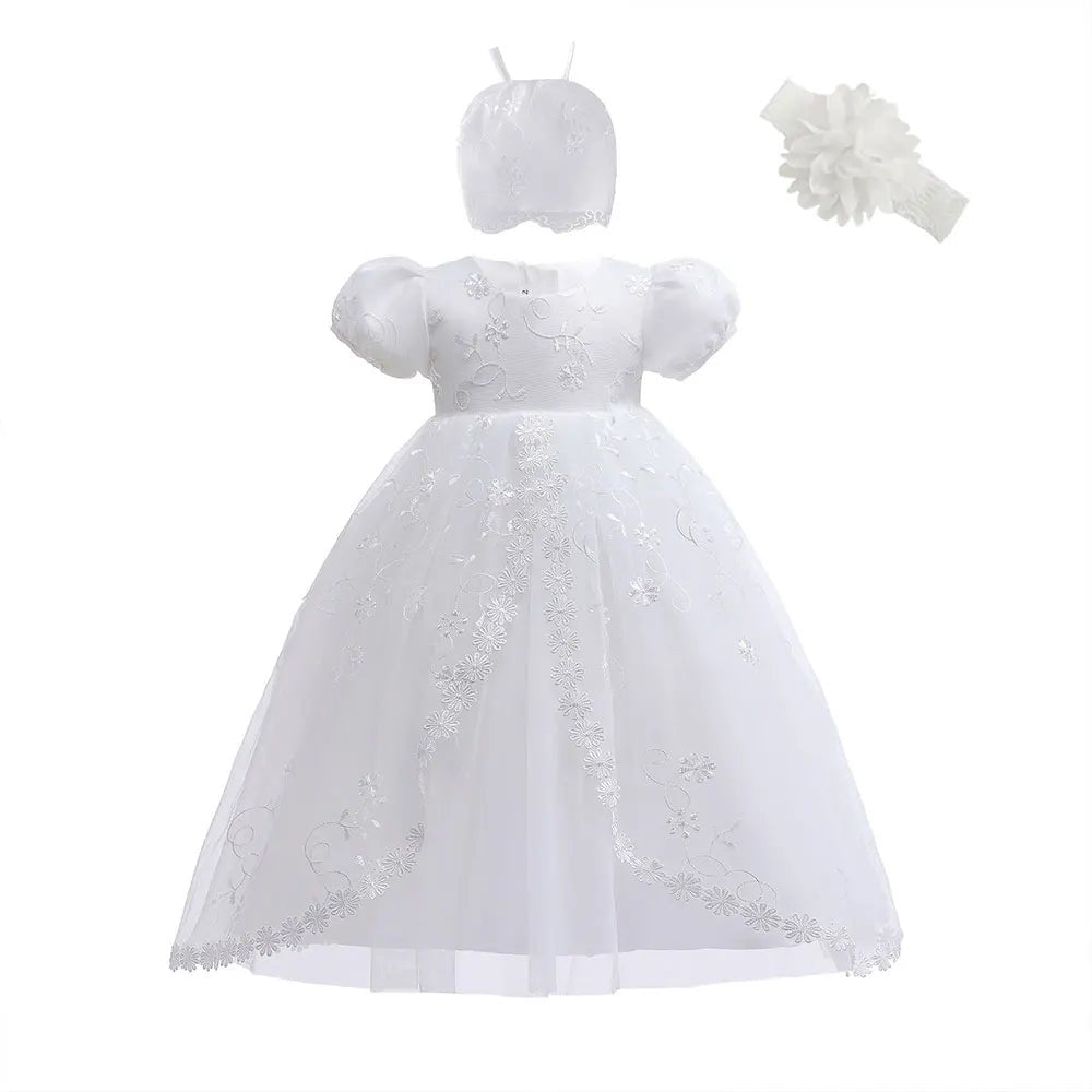 Vestido Branco Infantil para Batizado Vários Modelos - Tam RN a 24 Meses - Mãe Compra De Mãe