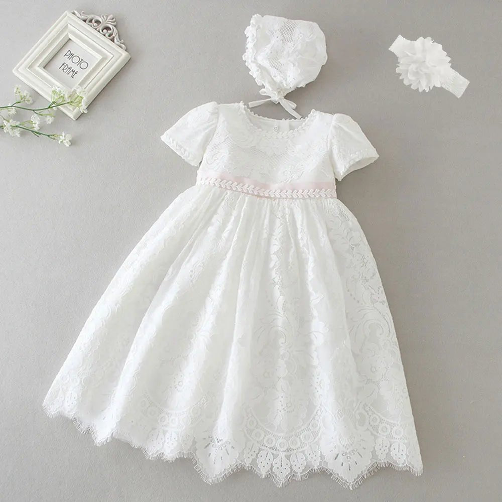 Vestido Branco Infantil para Batizado Vários Modelos - Tam RN a 24 Meses - Mãe Compra De Mãe