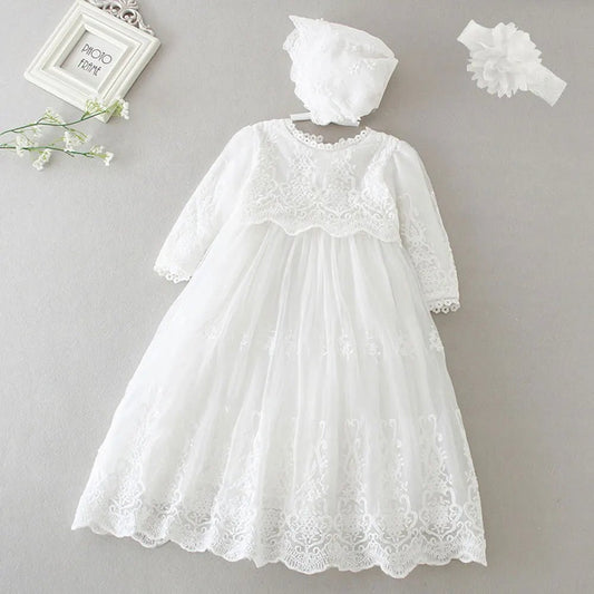 Vestido Branco Infantil para Batizado Vários Modelos - Tam RN a 24 Meses - Mãe Compra De Mãe
