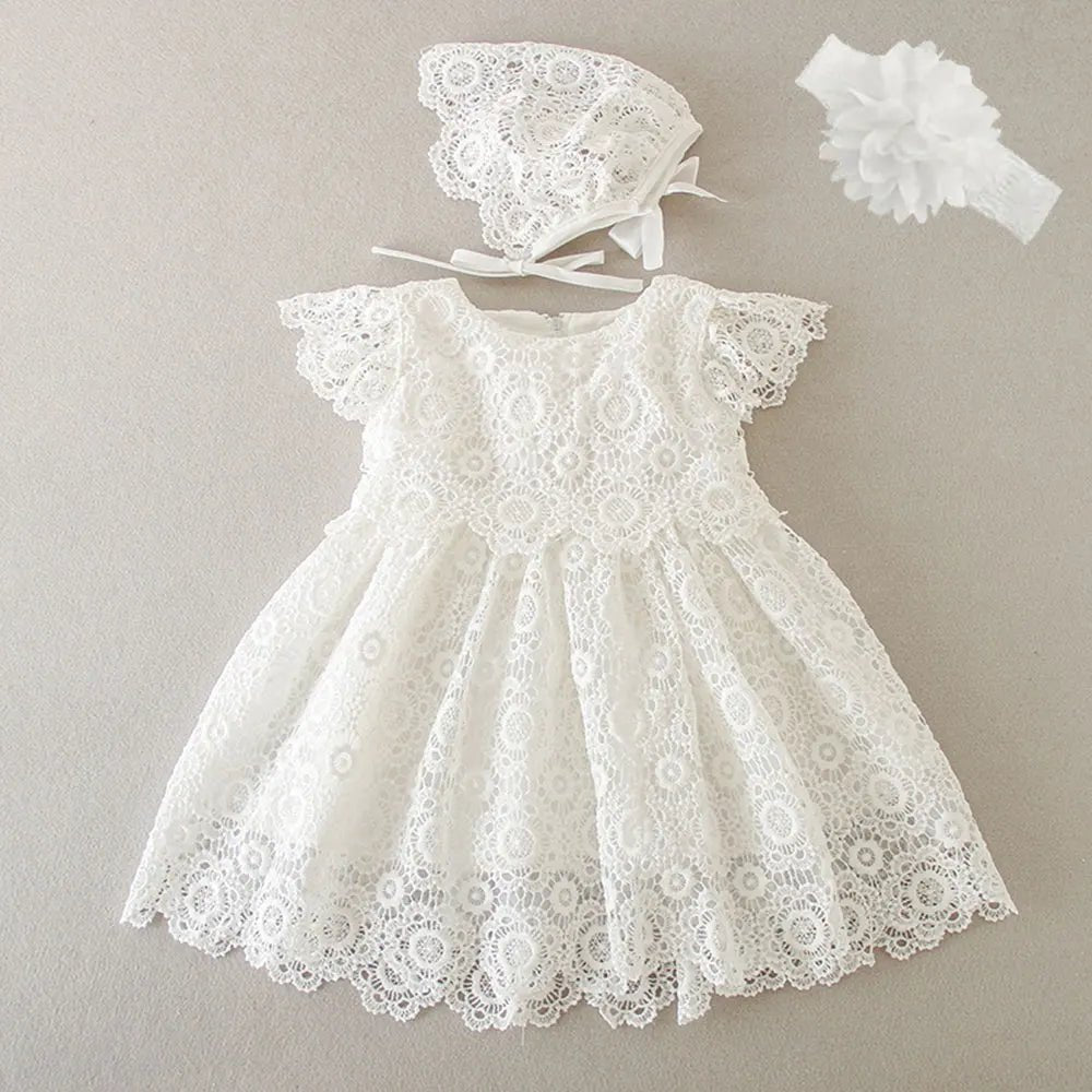 Vestido Branco Infantil para Batizado Vários Modelos - Tam RN a 24 Meses - Mãe Compra De Mãe