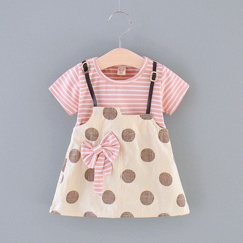 Vestido de Bebê Laço e Listras #Verão - Mãe Compra De Mãe