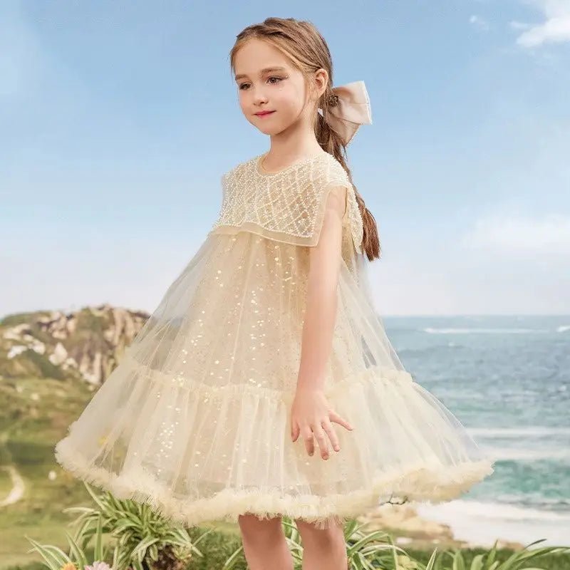 Vestido de Festa Infantil Pérolas | 2-10 anos - Mãe Compra De Mãe