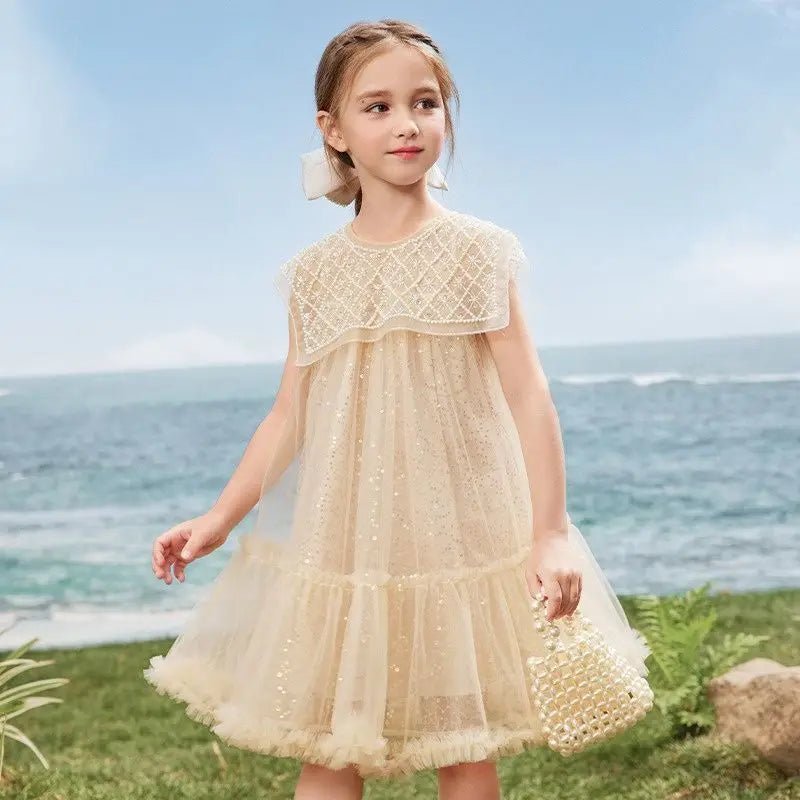 Vestido de Festa Infantil Pérolas | 2-10 anos - Mãe Compra De Mãe