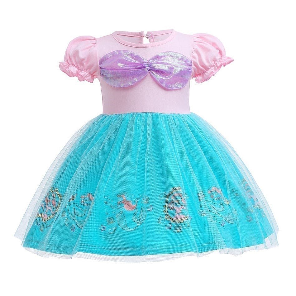 Vestido Fantasia Princesas Rapunzel, Bela, Elza, Branca de Neve e Mais! - Mãe Compra De Mãe