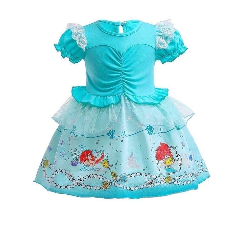 Vestido Fantasia Princesas Rapunzel, Bela, Elza, Branca de Neve e Mais! - Mãe Compra De Mãe