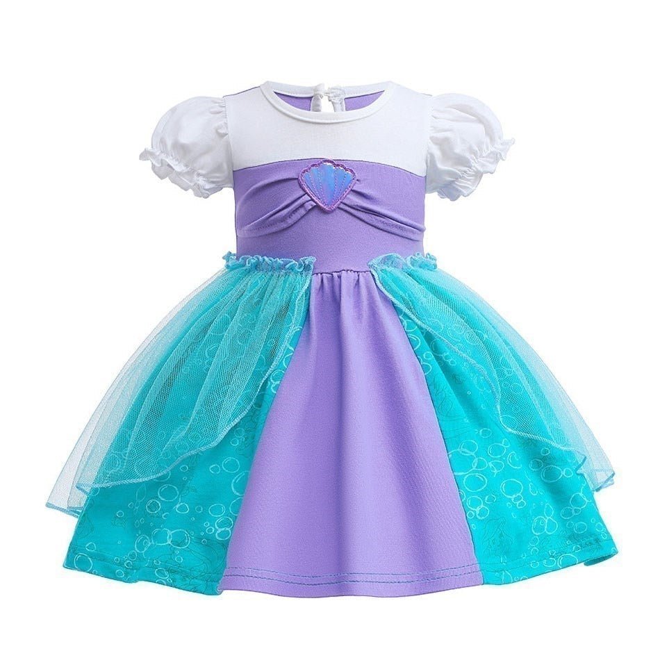 Vestido Fantasia Princesas Rapunzel, Bela, Elza, Branca de Neve e Mais! - Mãe Compra De Mãe