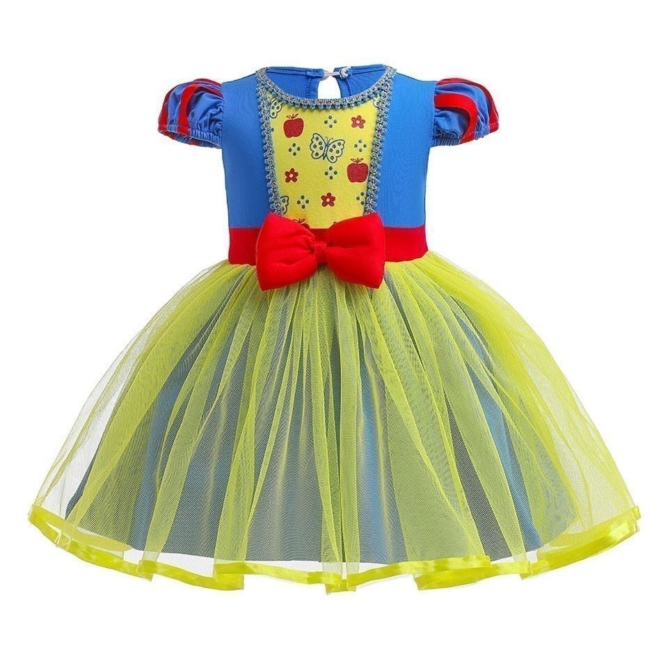 Vestido Fantasia Princesas Rapunzel, Bela, Elza, Branca de Neve e Mais! - Mãe Compra De Mãe