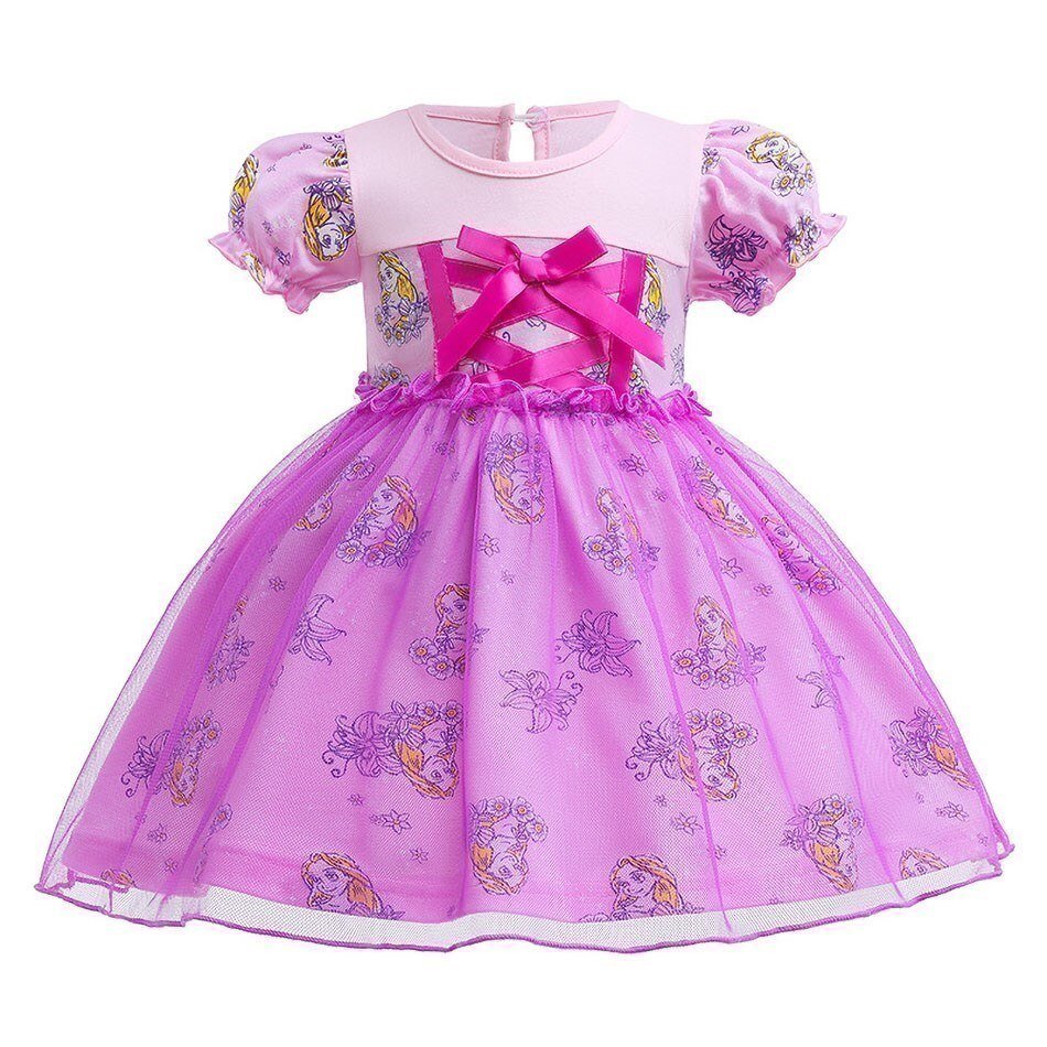 Vestido Fantasia Princesas Rapunzel, Bela, Elza, Branca de Neve e Mais! - Mãe Compra De Mãe