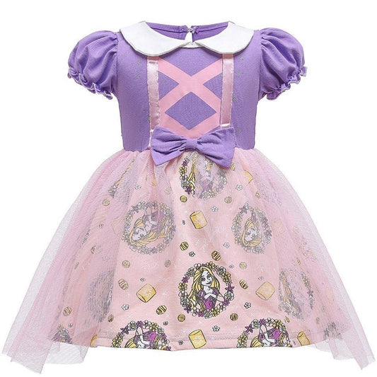 Vestido Fantasia Princesas Rapunzel, Bela, Elza, Branca de Neve e Mais! - Mãe Compra De Mãe