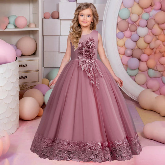 Vestido Festa Infantil Longo Princess - Tam 5 a 14 Anos - Mãe Compra De Mãe