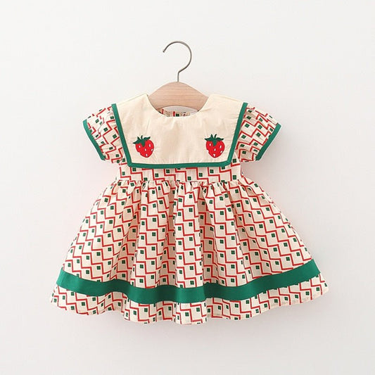 Vestido Fraise de Saison | Tam: 9M -3 anos 100% Algodão - Mãe Compra De Mãe