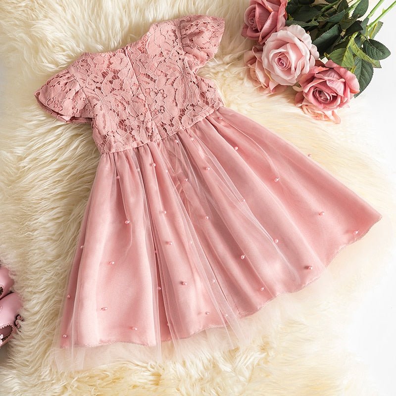 Vestido fashion festa infantil rose