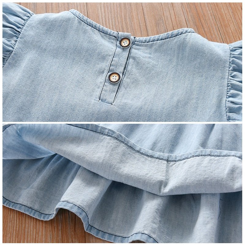 Vestido Infantil Jeans - Tam: 2-7 Anos - Mãe Compra De Mãe