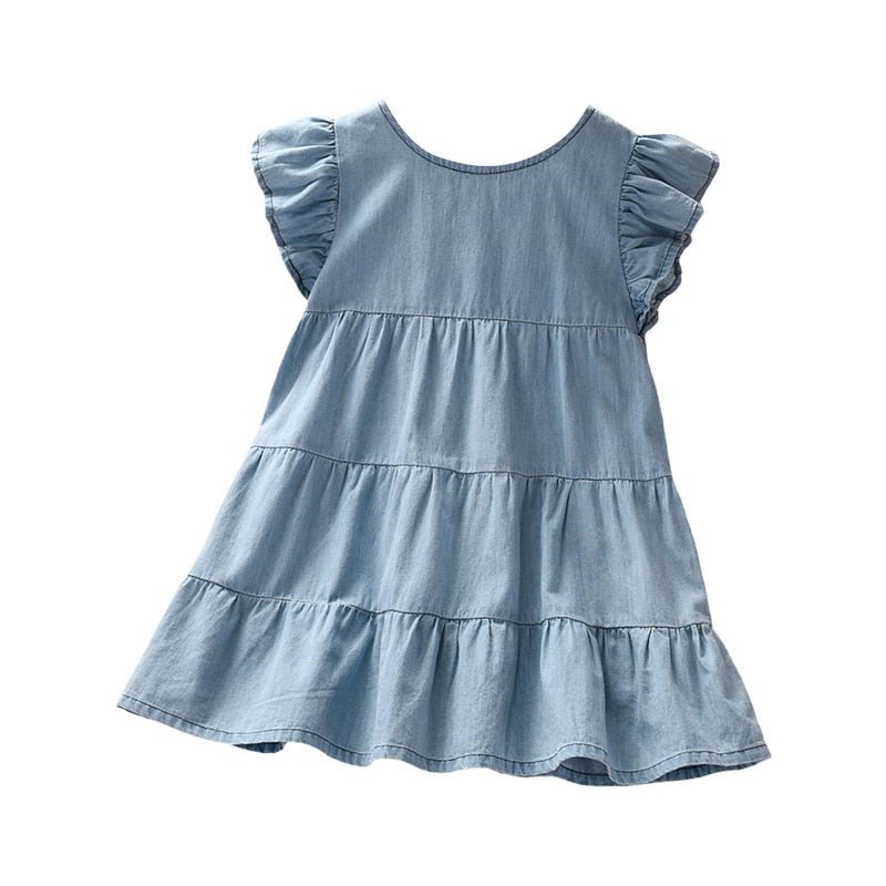 Vestido Infantil Jeans - Tam: 2-7 Anos - Mãe Compra De Mãe