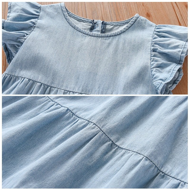 Vestido Infantil Jeans - Tam: 2-7 Anos - Mãe Compra De Mãe