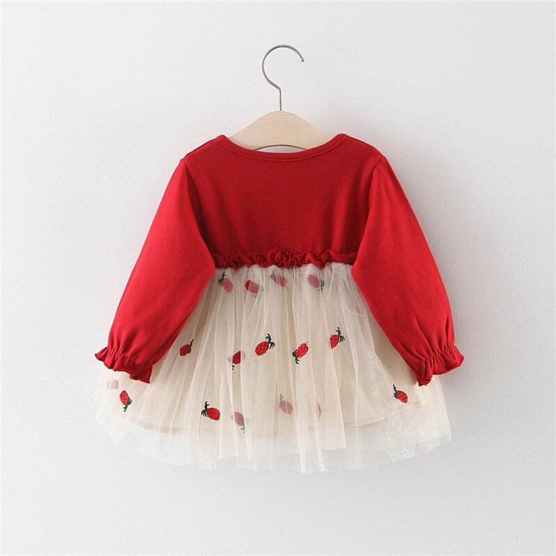 Vestido Infantil Manga Longa Little Red - Mãe Compra De Mãe