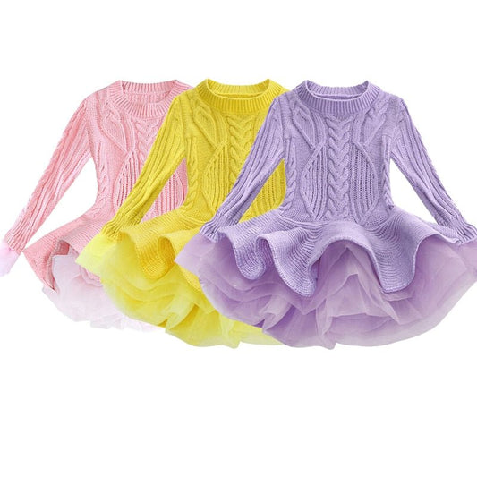 Vestido Infantil Manga Longa - Tam 3 a 8 Anos - Lindas Cores - Mãe Compra De Mãe