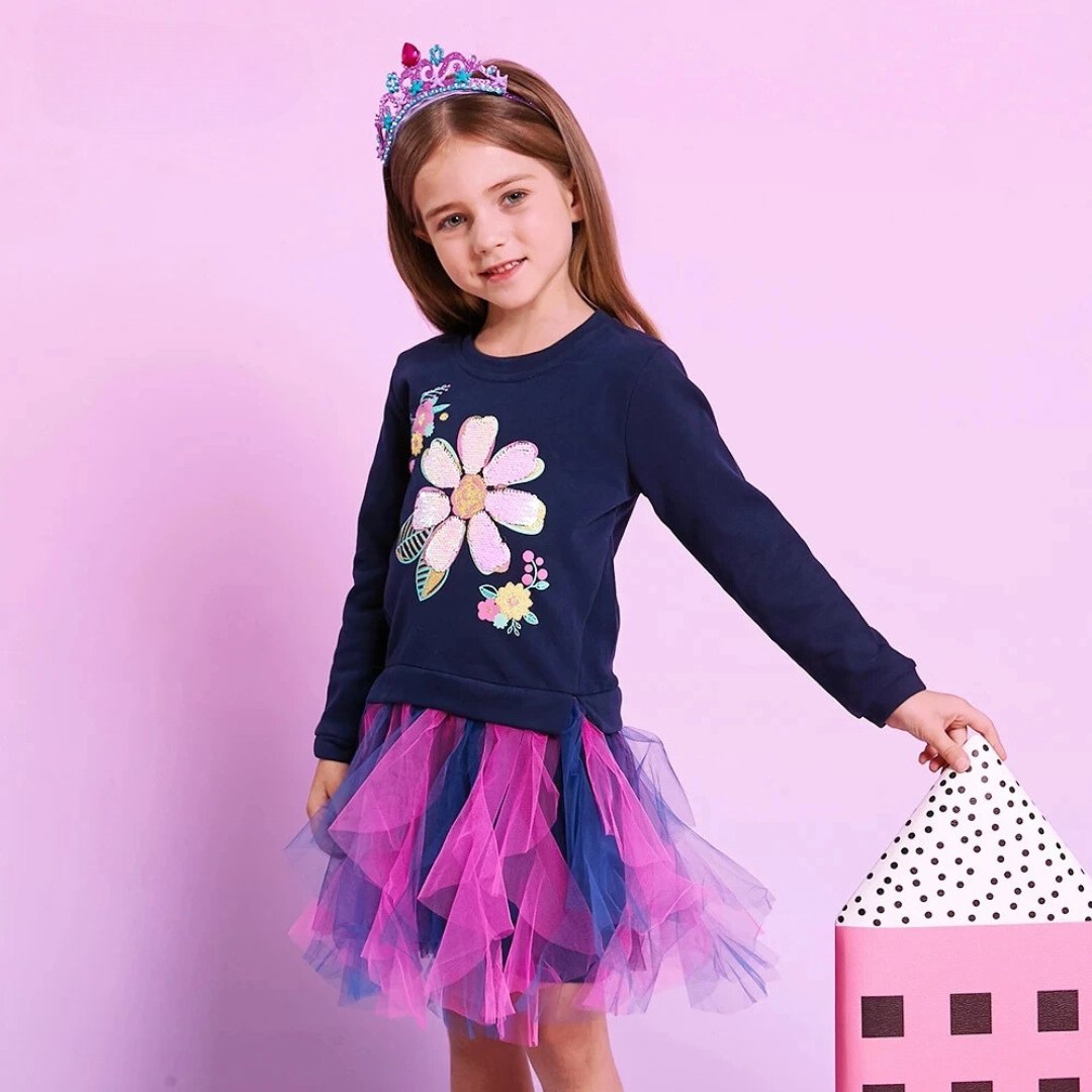 Vestido Infantil 🌼Margarida | Manga Longa | Tam: 2-8 anos - Mãe Compra De Mãe