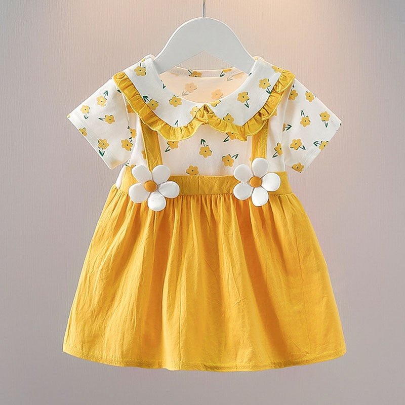 Vestido Infantil Margaridas | Tam: 9M-4 anos - Mãe Compra De Mãe