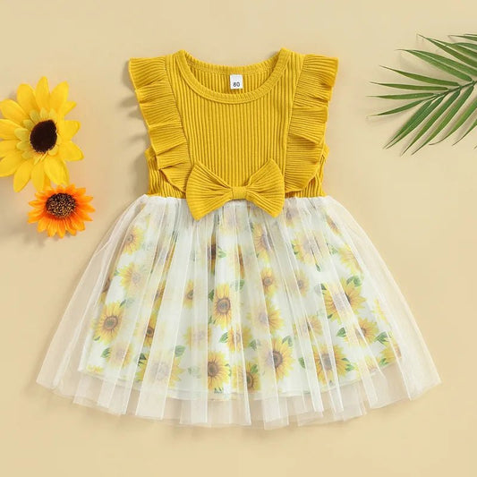 Vestido Infantil Tournesol Tam: 1-4 anos #Primavera #Verão - Mãe Compra De Mãe