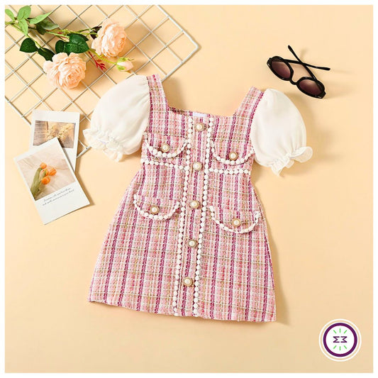 Vestido Infantil Tweed Gabrielle Tam: 2-8 anos - Mãe Compra De Mãe