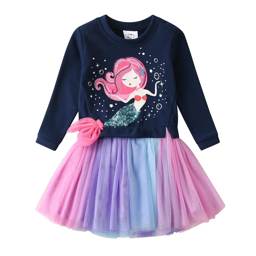 Vestido Sereia Tutu Colors - Tam 3 a 12 Anos - Mãe Compra De Mãe